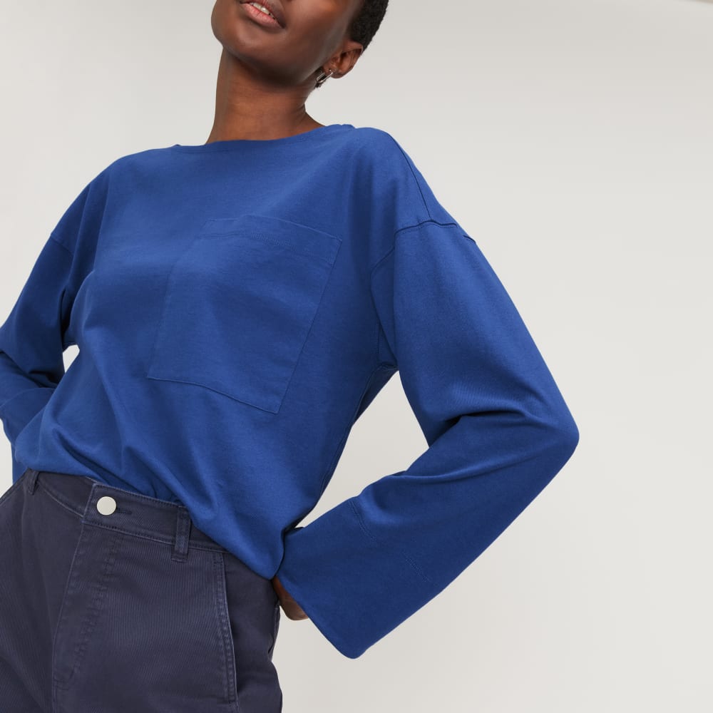 The Premium Weight Oversized Pocket Tee | Mazarine Blue