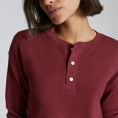 The Organic Cotton Waffle Henley | Brandy