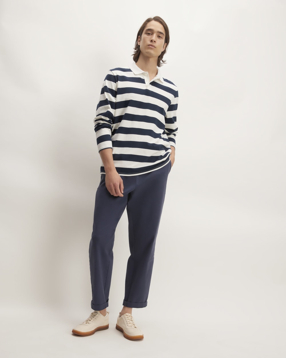 The Premium-Weight Rugby Shirt |  Navy / Bone