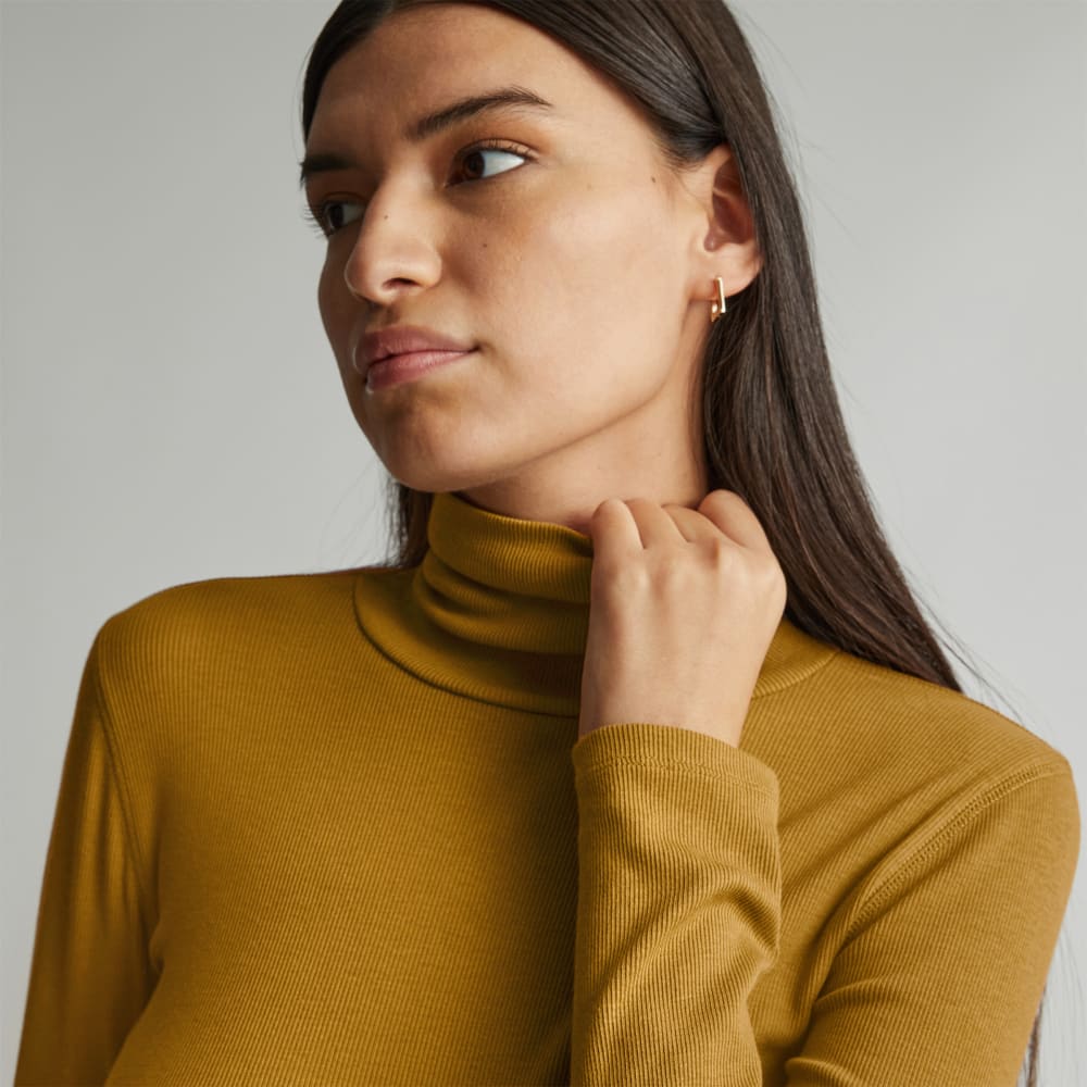 The Luxe Micro-Rib Turtleneck | Tapenade
