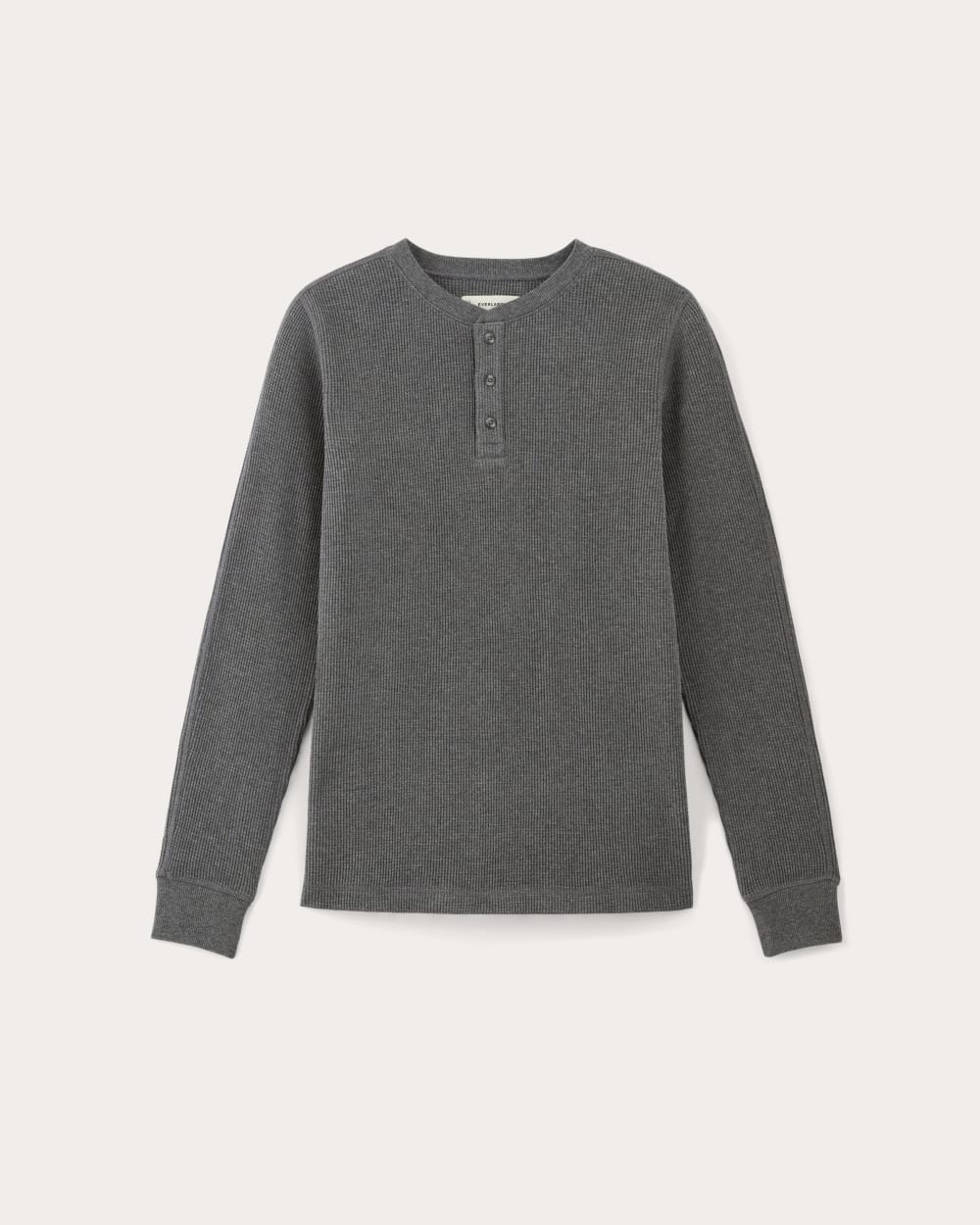 The Waffle Long-Sleeve Henley | Heathered Charcoal