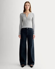 The Luxe Rib Henley |  Heathered Grey