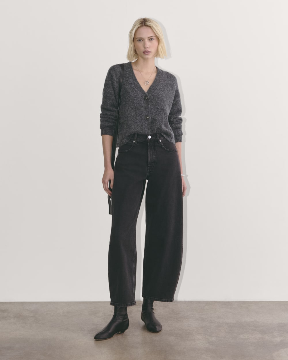 The Boxy Cardigan in Alpaca | Dark Charcoal