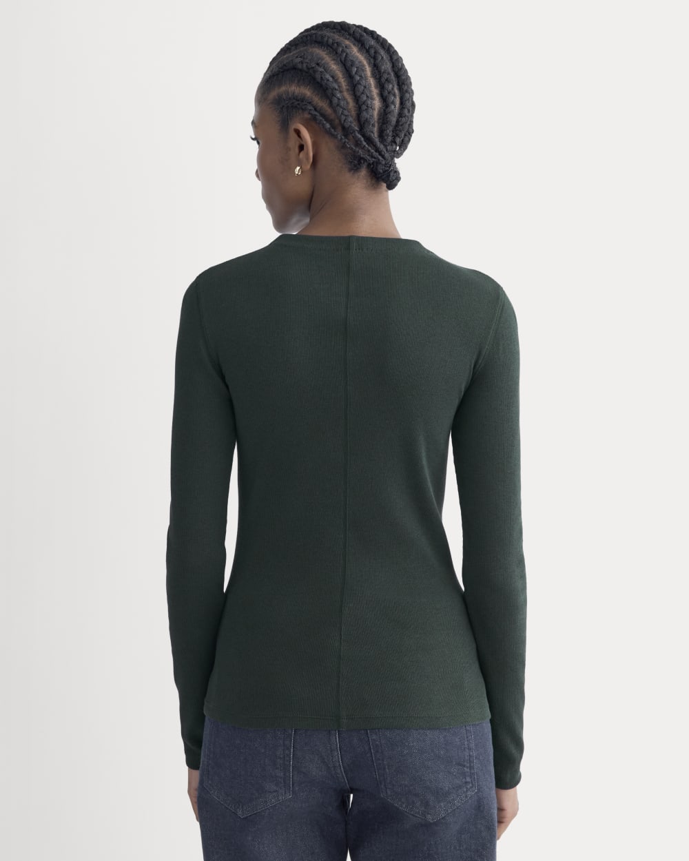 The Luxe Rib Funnel-Neck Tee | Heathered Dark Sea