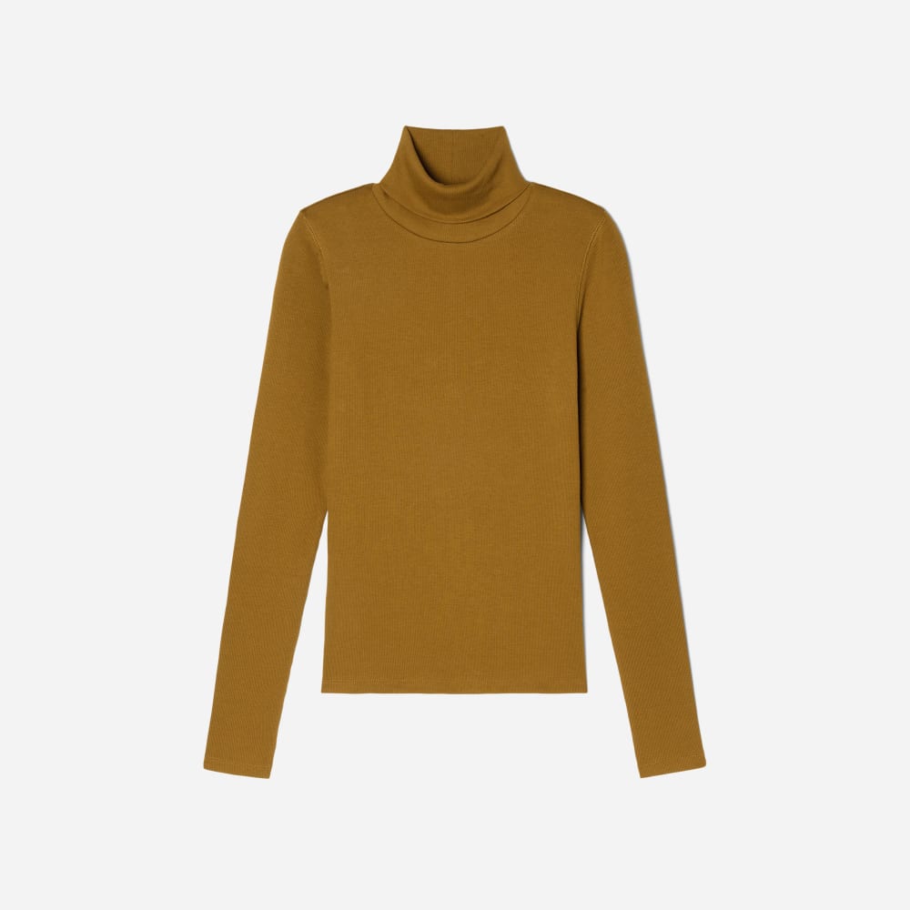 The Luxe Micro-Rib Turtleneck | Tapenade