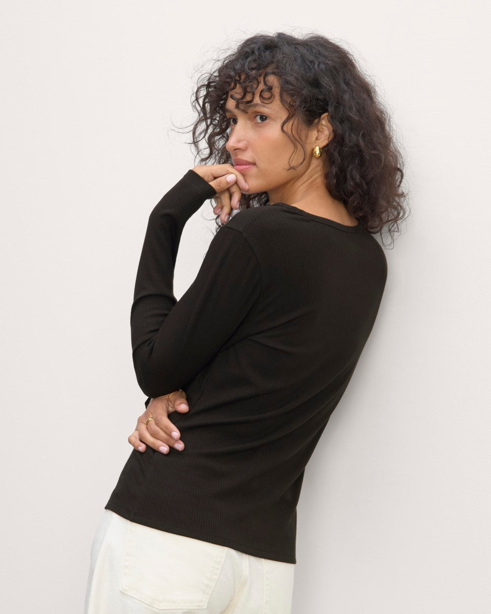 The Shimmy Long-Sleeve Tee | Black