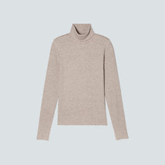 The Luxe Rib Turtleneck | Heathered Meringue