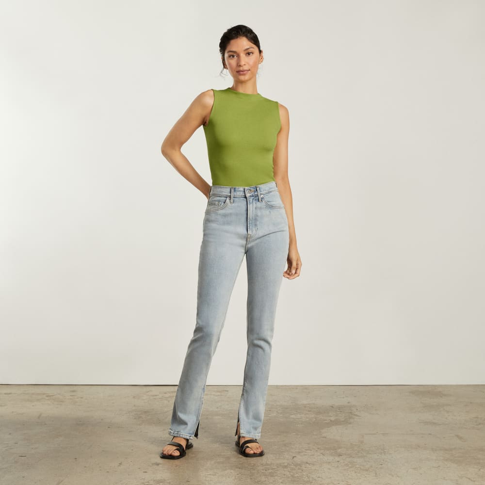 The Pima Micro-Rib Funnel-Neck Tank | Pepper