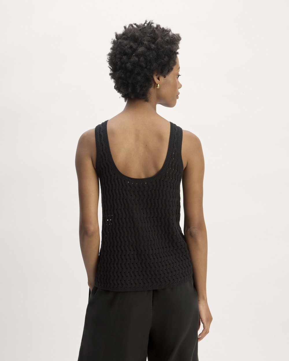 The Crochet Knit Tank | Black