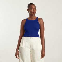The Pima Micro-Rib Short Tank | Cobalt