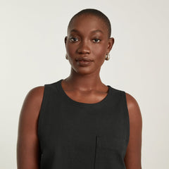 The Premium Weight Cropped Pocket Tank | Black