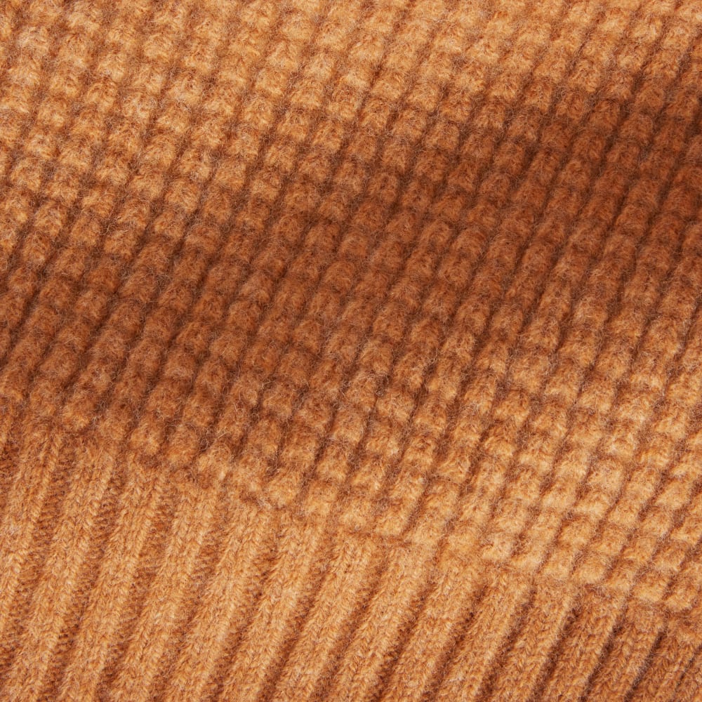 The Felted Merino Waffle-Knit Scarf | Deep Camel
