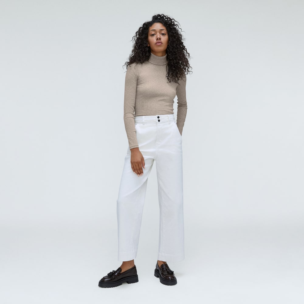The Luxe Rib Turtleneck | Heathered Meringue