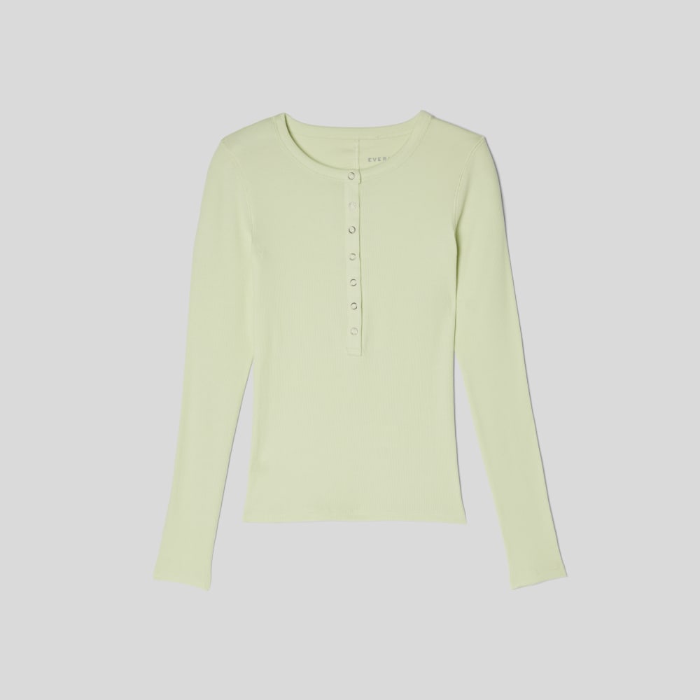 The Luxe Rib Henley | Seafoam Green