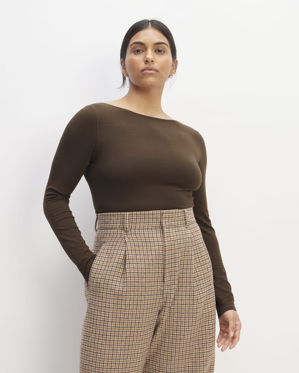 The Supima® Form Scoop-Back Tee | Cocoa