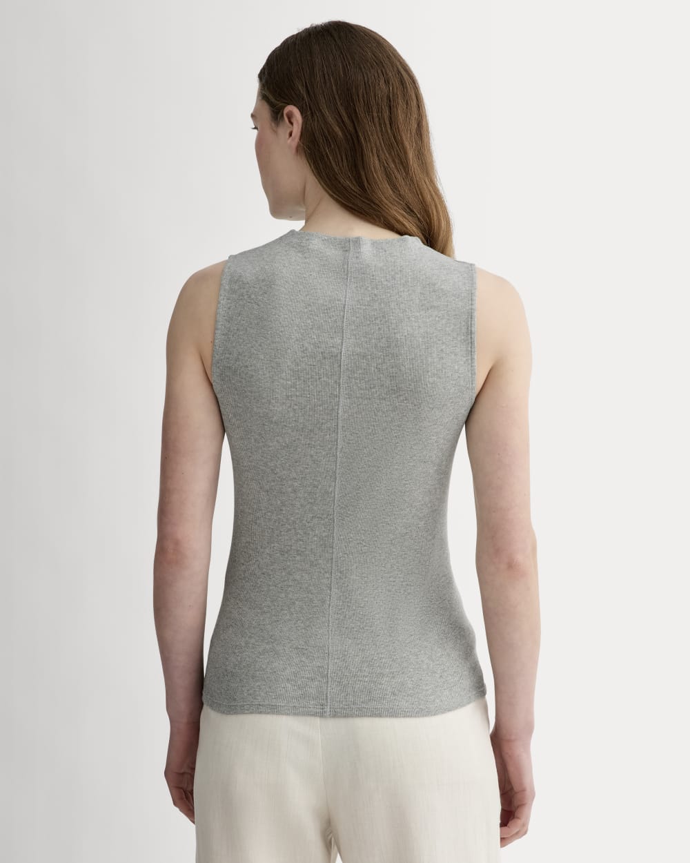 The Luxe Rib Funnel-Neck Tank | Heathered Grey