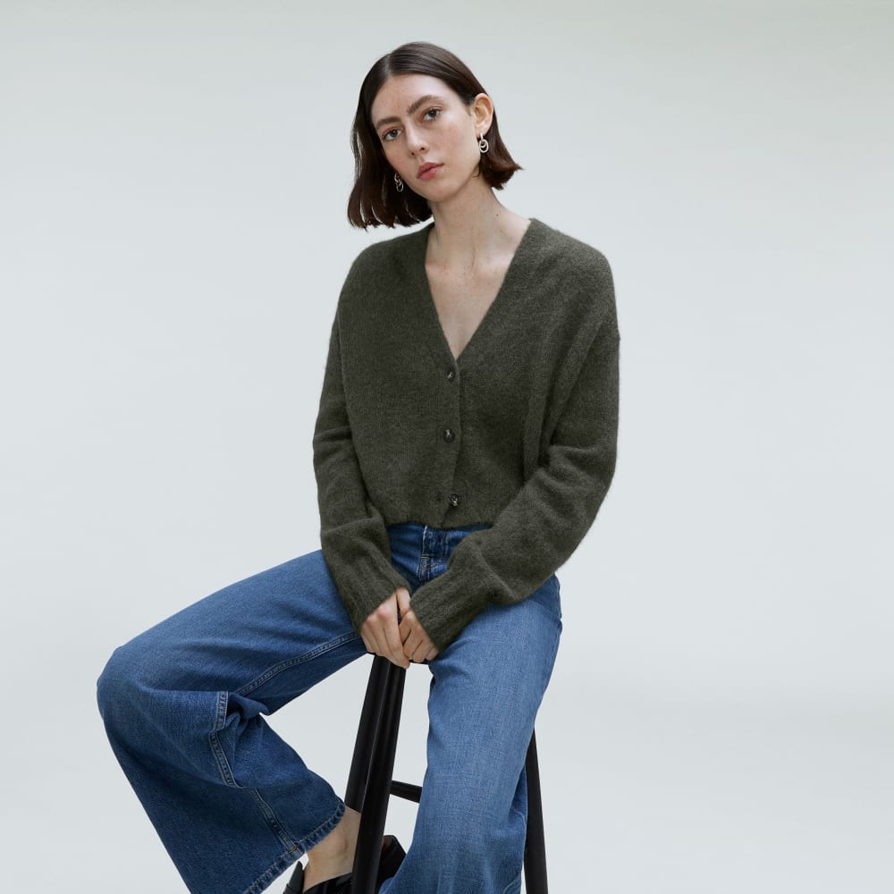The Alpaca V-Neck Cropped Cardigan | Kambaba