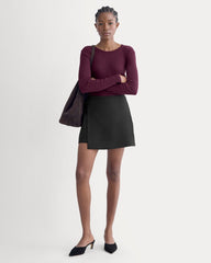 The Luxe Rib Long-Sleeve Crew | Heathered Port Royale