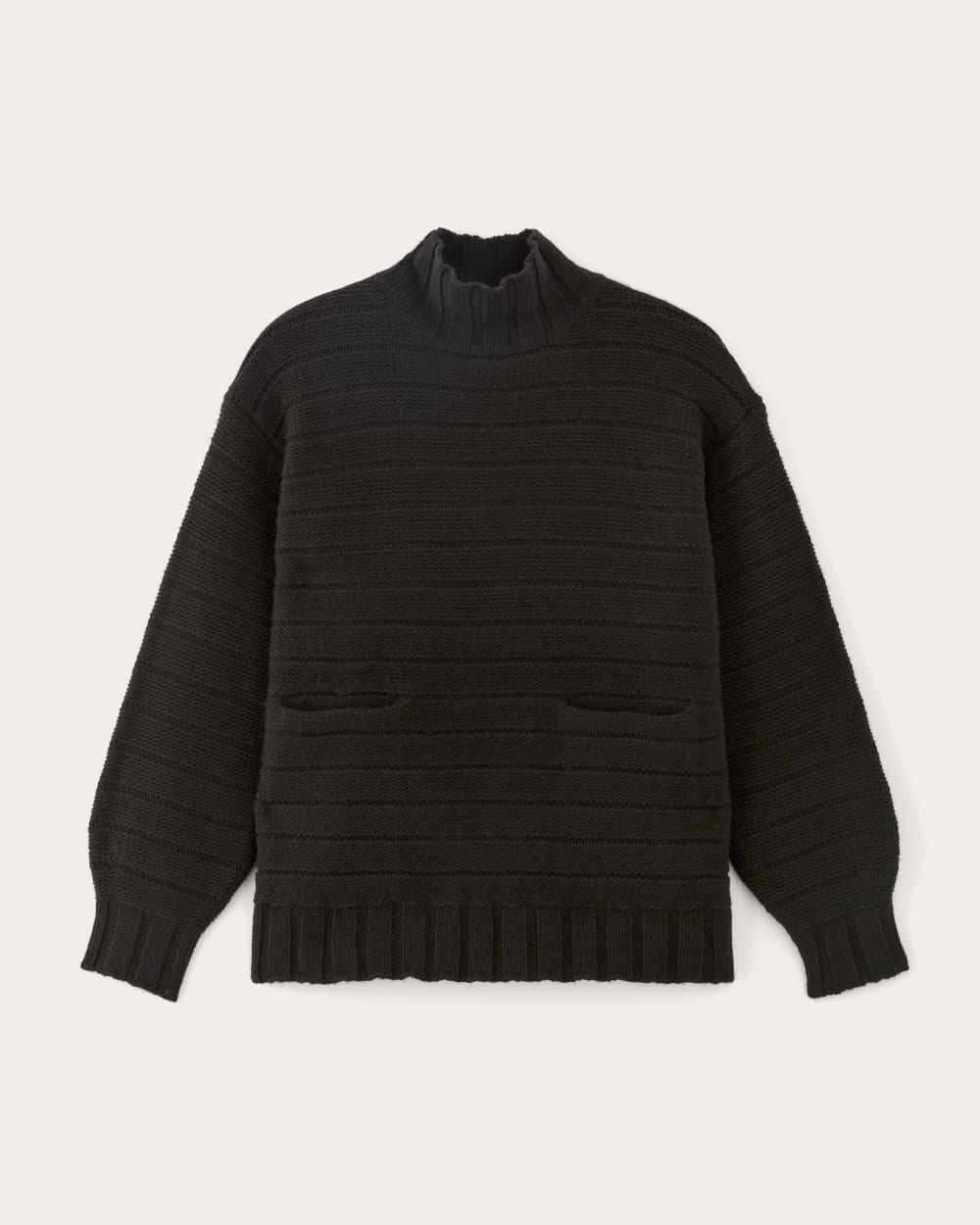 The Oversized Turtleneck in Luxe Merino | Black