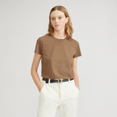 The Box-Cut Tee in Essential Cotton | Toasted Coconut | No Pocket