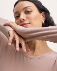 The Luxe Rib Long-Sleeve Crew | Dusty Rose