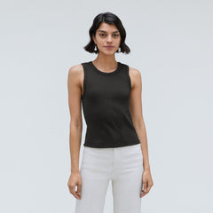 The Ribbed Cutout Tank | Black