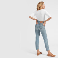 The Luxe Micro-Rib Scoop-Neck Tee | White