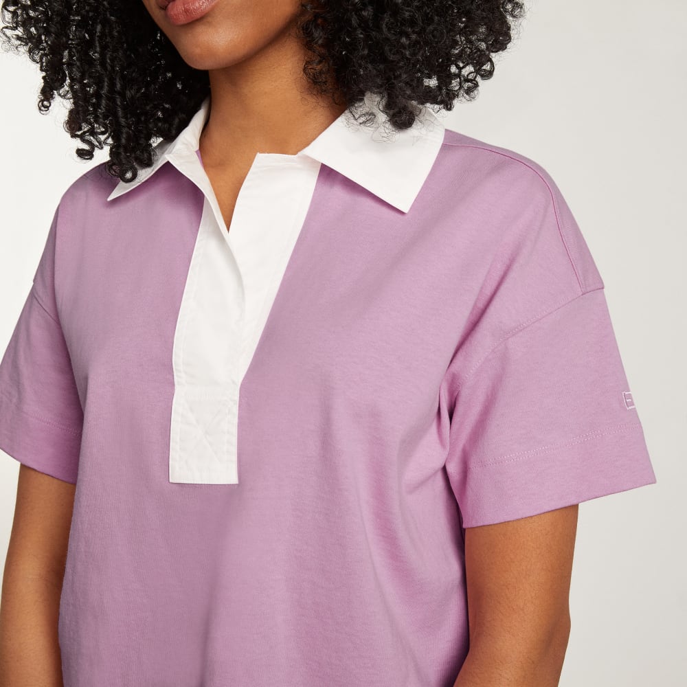 The Retro Jersey Polo | Mauve / Bone