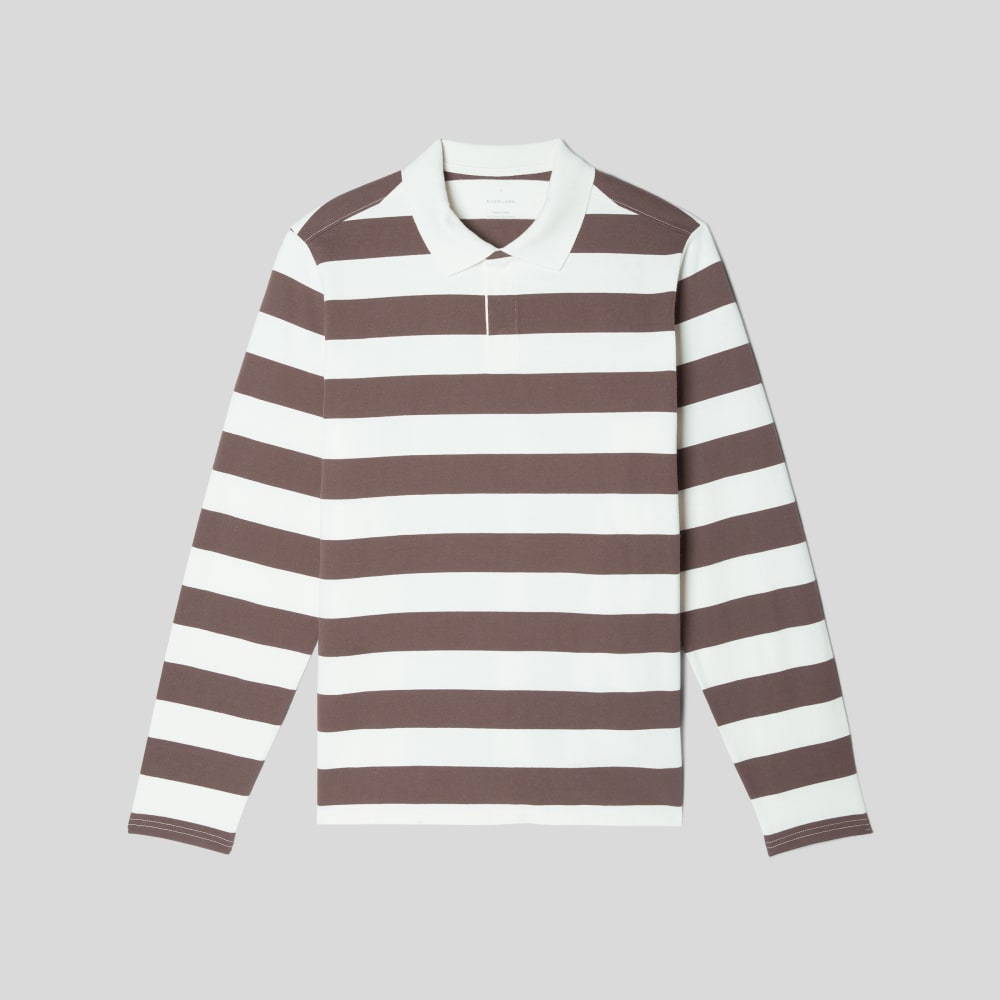 The Premium-Weight Rugby Shirt | Chocolate Brown / Canvas Tan