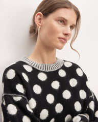 The Alpaca Polka Dot Oversized Crew | Black / Snow Polka Dot