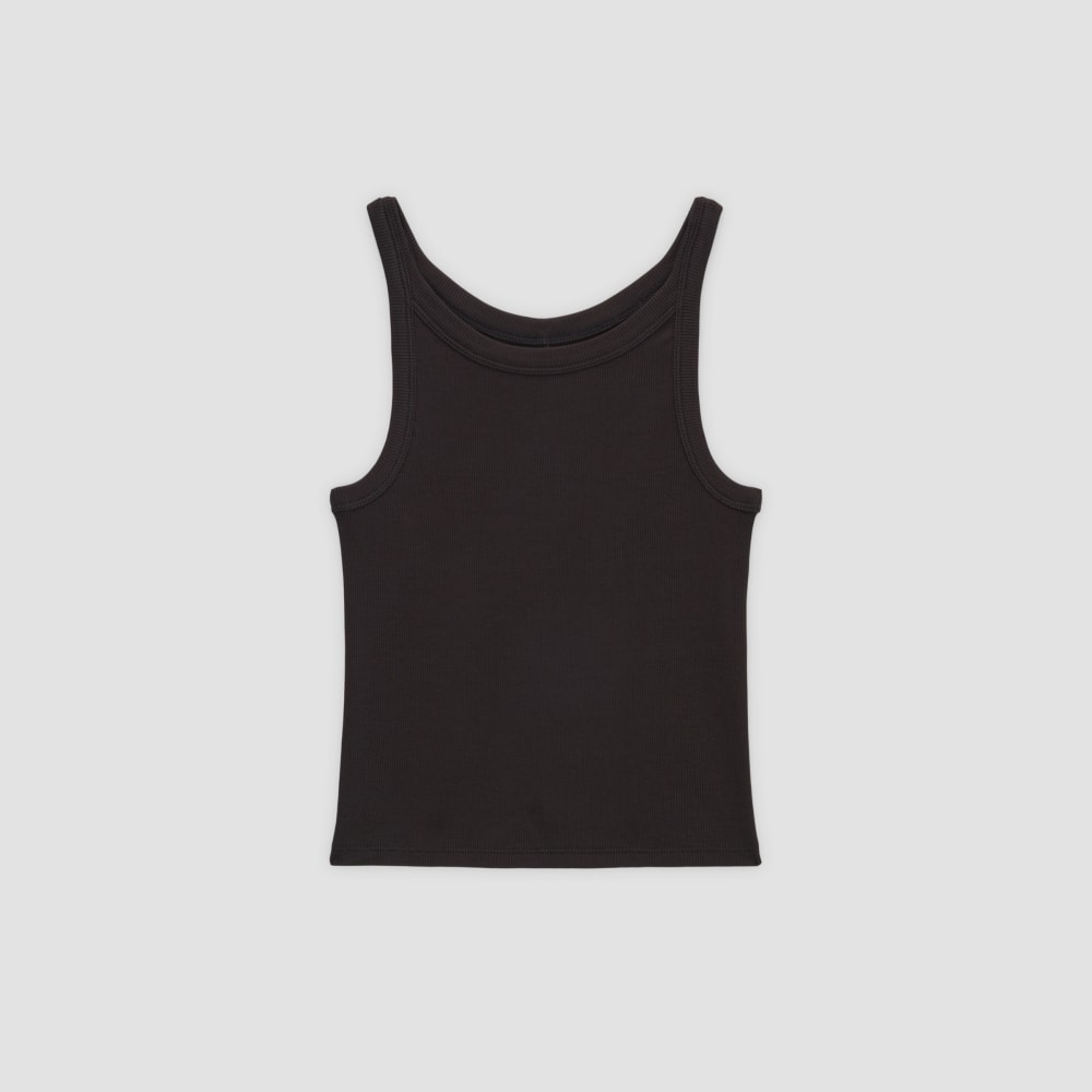 The Supima® Micro-Rib Cropped Tank | Black