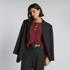 The Organic Cotton Waffle Henley | Brandy