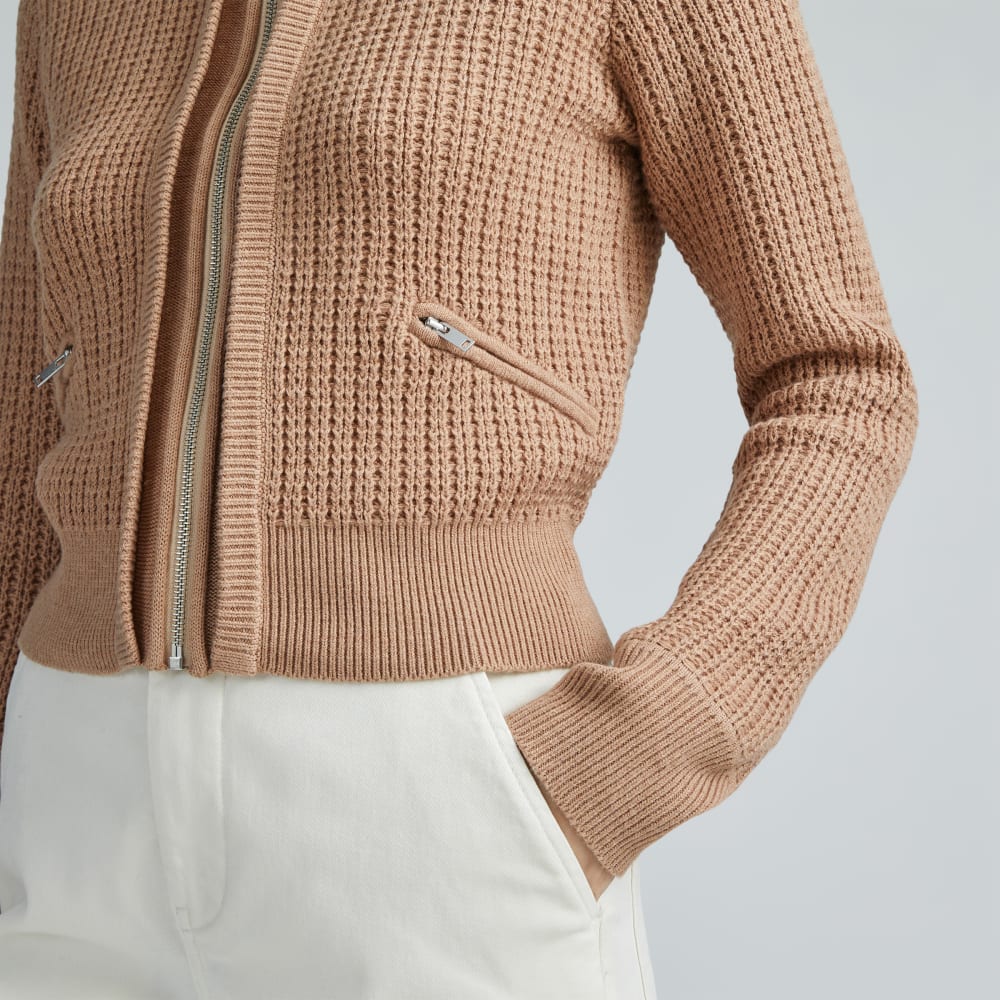 The Cropped Cotton-Merino Bomber |  Chestnut
