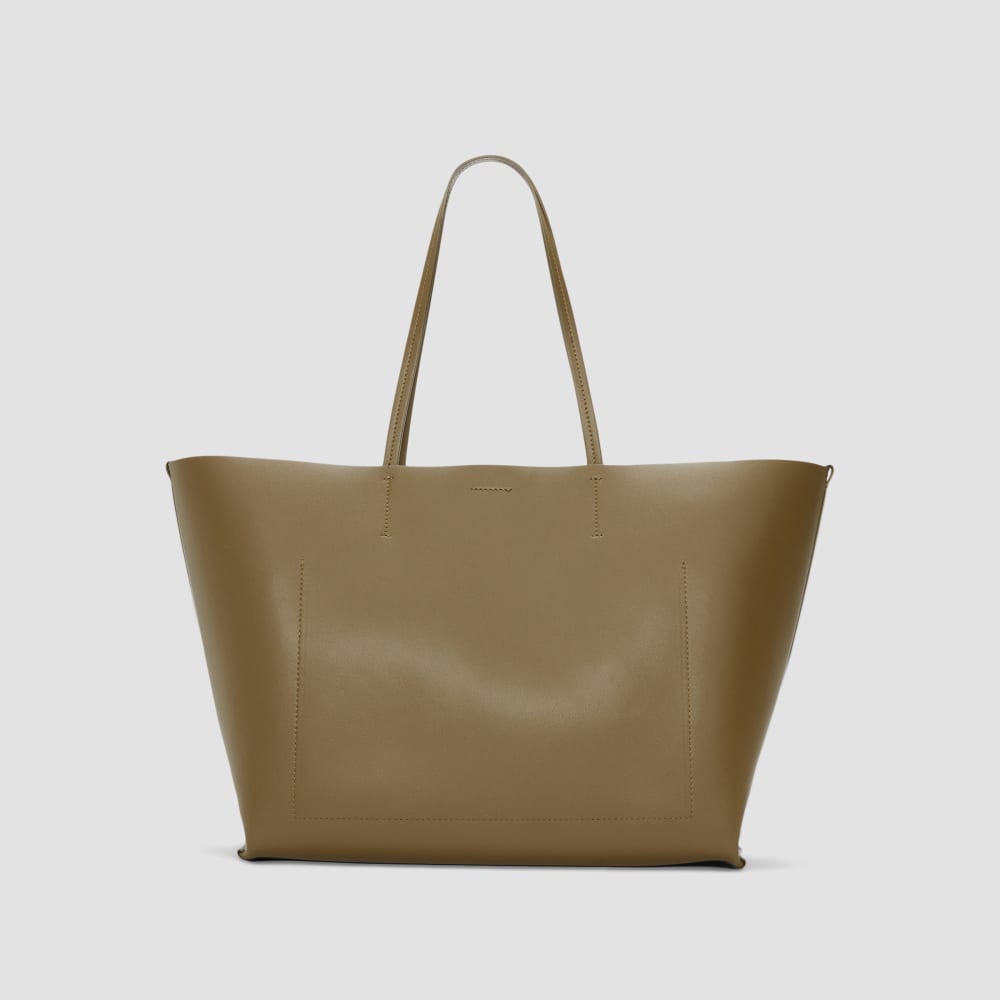 The Luxe Italian Leather Tote | Beech