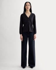 The Air V-Neck Henley | Black