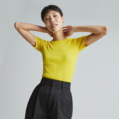 The Pima Micro-Rib Crew Tee | High Visibility Yellow