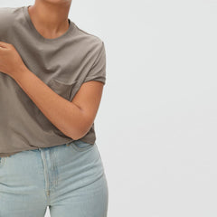 The Box-Cut Tee in Essential Cotton | Clay | Pocket
