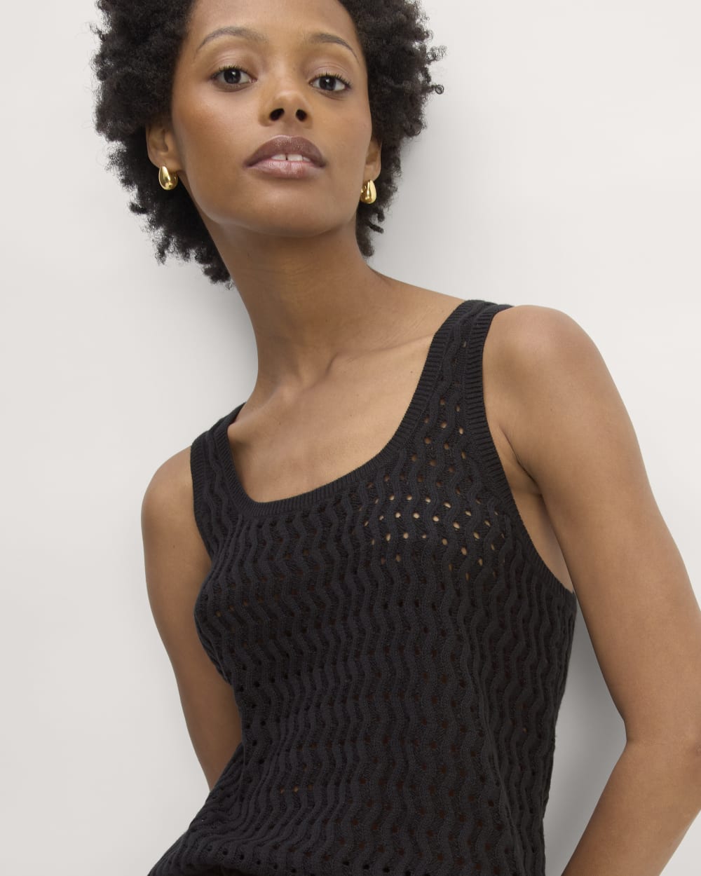 The Crochet Knit Tank | Black