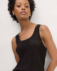 The Crochet Knit Tank | Black