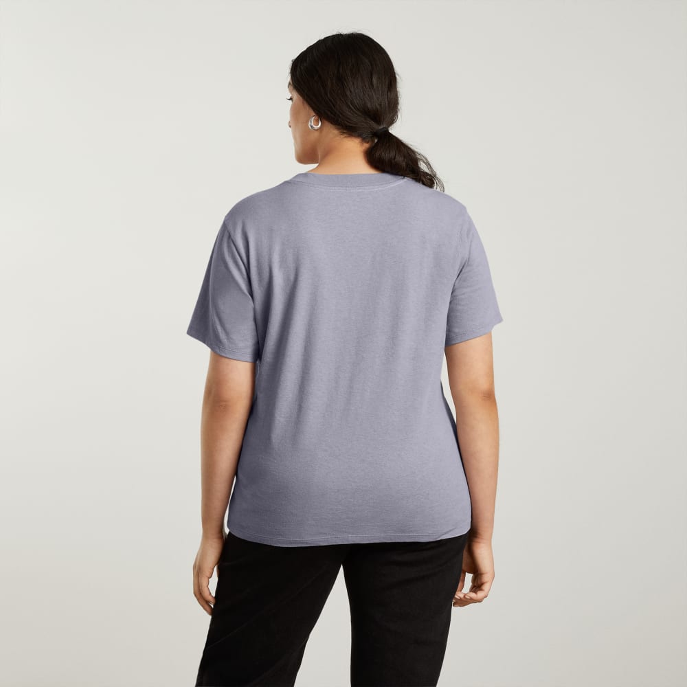 The Vintage V-Neck Hemp Tee | Lilac Grey