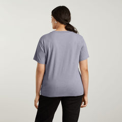 The Vintage V-Neck Hemp Tee | Lilac Grey