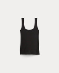 The Luxe Rib Square-Neck Tank | Black