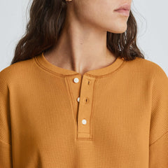 The Organic Cotton Waffle Henley | Burnt Orange