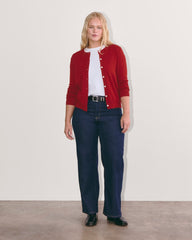 The Classic Cardigan in Cashmere | Berry Red