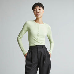 The Luxe Rib Henley | Seafoam Green