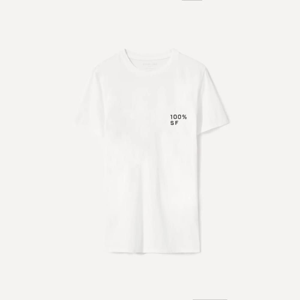The 100% SF Cotton Box-Cut Tee | White / Black
