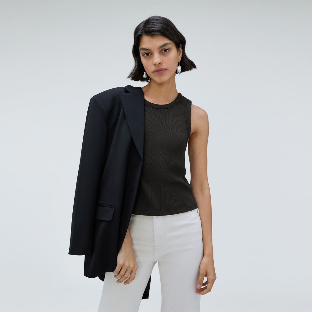 The Ribbed Cutout Tank | Black