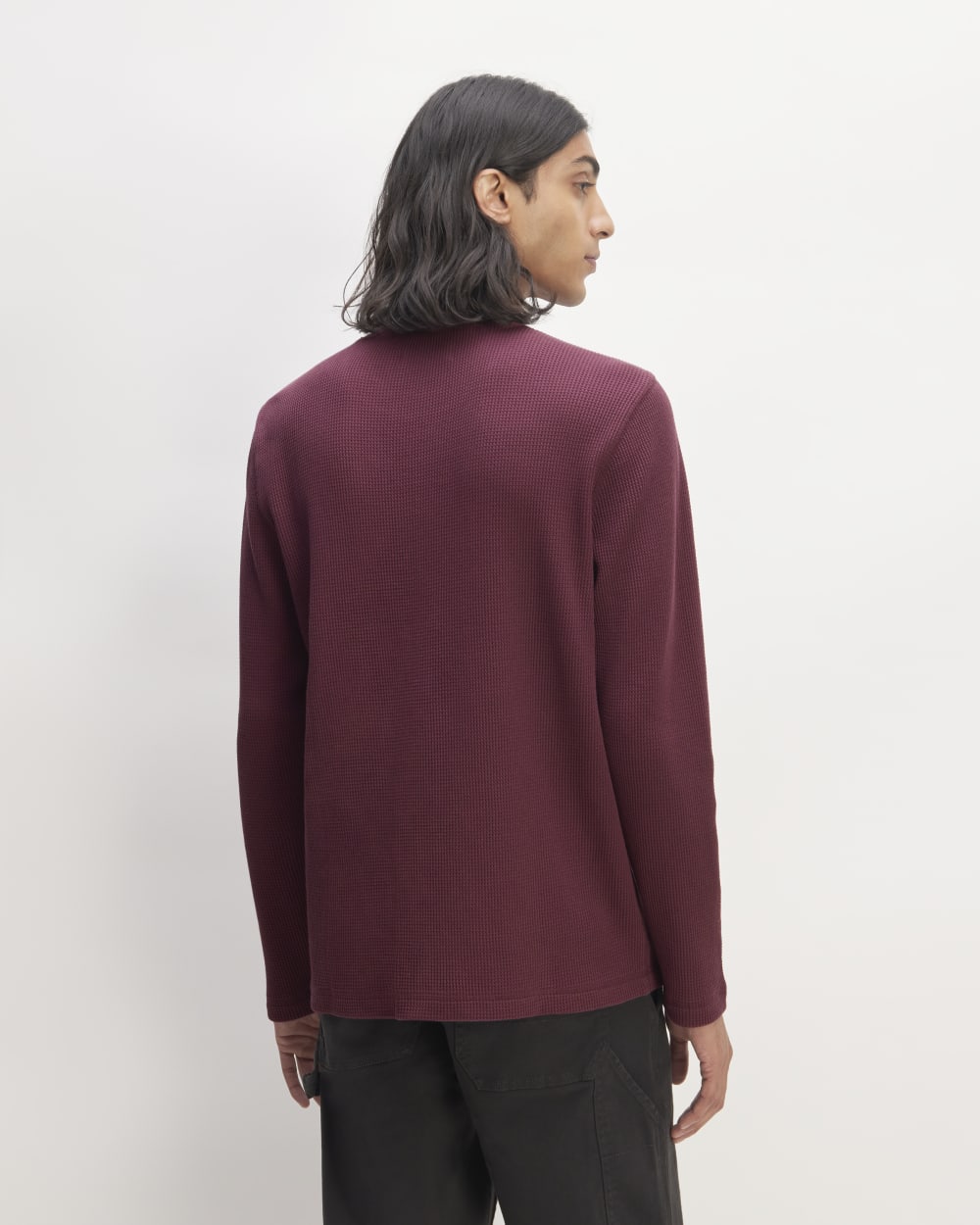 The Waffle Long-Sleeve Crew | Burgundy