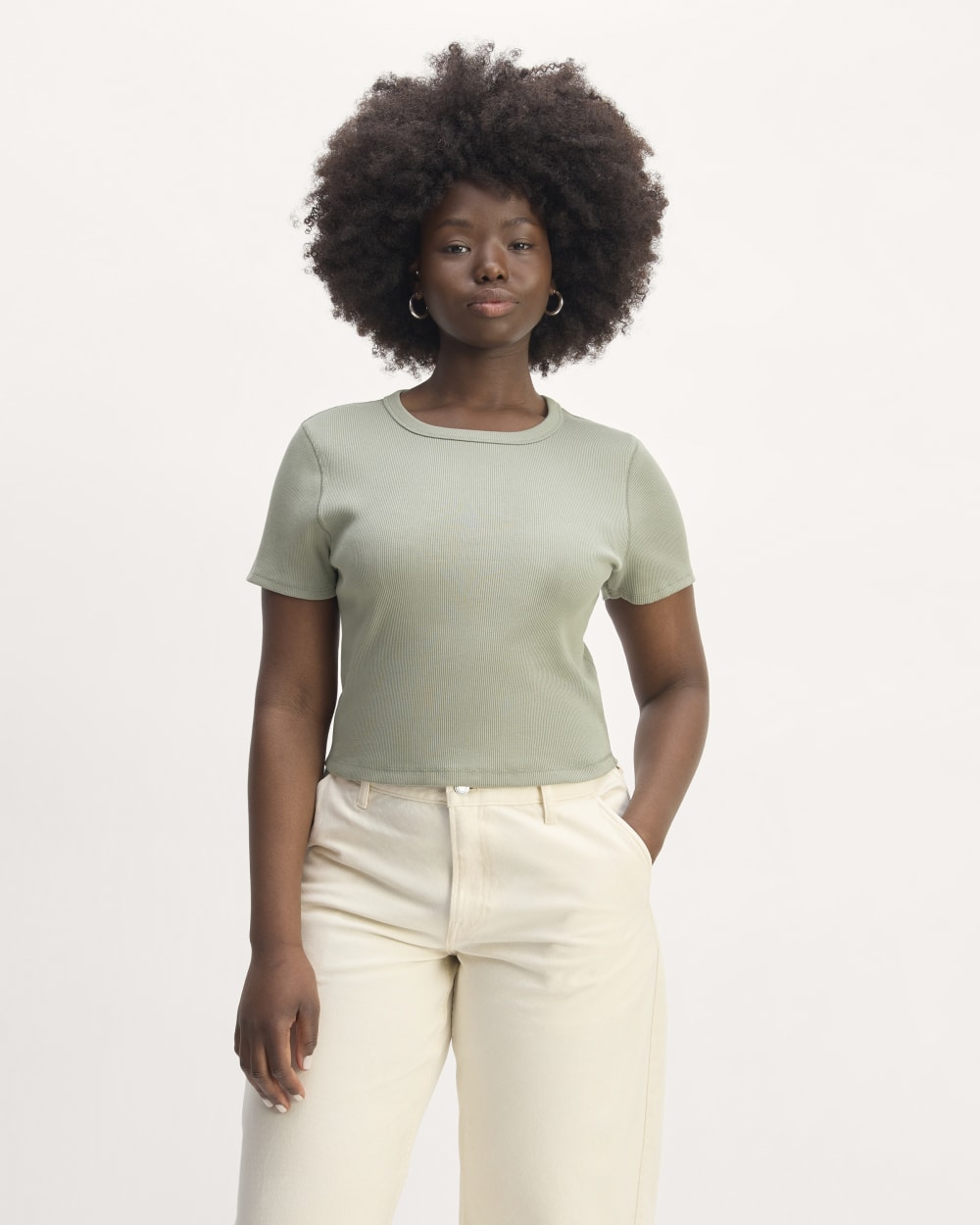 The '90s Rib Tee | Sage Green