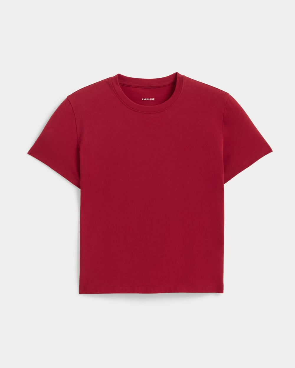 The Box-Cut Tee in Essential Cotton | Berry Red  | No Pocket
